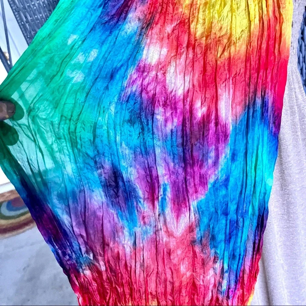 Ladycrow 100% silk scarf in bright bold colors!; NWT! - Picture 6 of 10